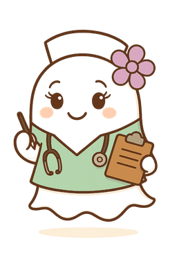 Nurse mascot with clipboard