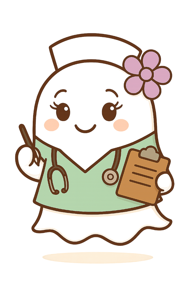 Nurse mascot with clipboard